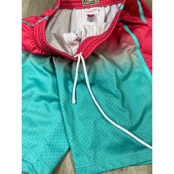 Mitchell & Ness Spurs Hardwood Classics Shorts 2XL Teal‎ Pink Ombre NBA Mesh - Picture 5 of 9